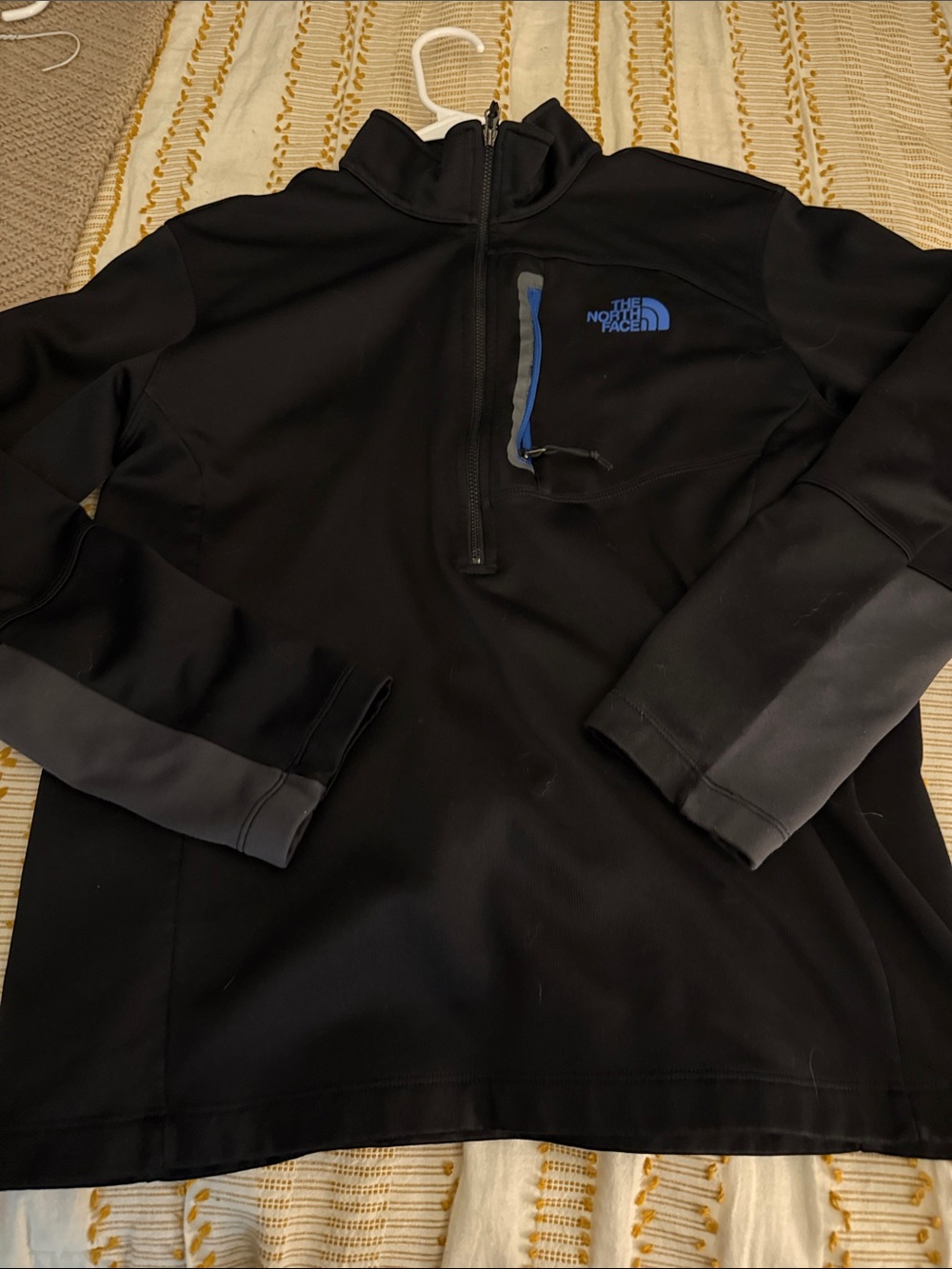 The North Face Black Half-Zip Pullover with Blue Logo